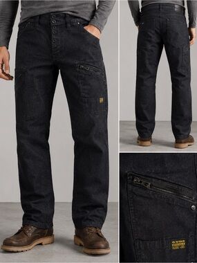 G-Star Raw Denim Jeans Cargo Utility Pants 30x30 Button Fly Tactical CSKD3301